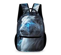 WECECE Lion Design Rucksack Young Students Ages 6-9 Years Primary Kids Animal Print Backpack Year 1-4 Boys Girls Practical School Bag 43x32x15cm for Study Travel Books Notebooks