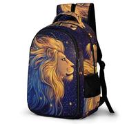 WECECE Lion Illustration Backpack for Students Ages 7-10 Durable Animal Design Bookbag Boys Year 3-5 Daypack Kids and Teens 14 Inch Laptop School Bag Back to School Gift