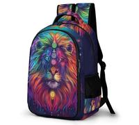 WECECE Lion Illustration Book Bag Durable Girls Ages 9-13 Animal Design Backpack Boys Year 7-9 School Backpack for Students 13.3 Inch Laptop Rucksack Back to School Gift