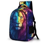 WECECE Lion Illustration Book Bag Kids 8-12 Year Olds Animal Design Book Bag Students Year 4 Cool School Backpack for Teens 11.6 Inch Laptop Backpack Back to School Gift
