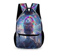 WECECE Lion Illustration Book Bag Kids Age 13 Older Kids Animal Design School Bag Year 8 Teens Everyday Backpack Daypack 43x32x15cm for Outdoor Day Trips Books Notebooks