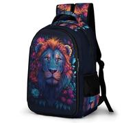 WECECE Lion Illustration Book Bag Trendy Students Age 8-14 Animal Design Book Bag Boys Year 10 School Backpack for Students 11.6 Inch Laptop Backpack Back to School Gift
