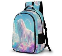 WECECE Lion Motif Backpack Students Age 13 Animal Illustration School Bag Boys Primary to Secondary Fashion School Bag Bookbag for Teens 15.6 Inch Laptop Backpack Hiking