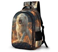 WECECE Lion Motif Bookbag Kids Ages 10-14 Animal Illustration Rucksack Students Year 4-6 Fashion Backpack Daypack for Teens 11.6 Inch Laptop Backpack Back to School Gift