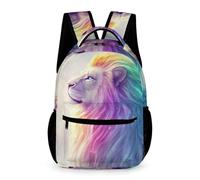 WECECE Lion Motif Daypack Kindergarten to Primary Kids for Boys Girls Age 13 Animal Lion Bookbag Years 2-5 Lightweight Printed Rucksack Books Water Bottle School Trips Travel