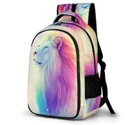 WECECE Lion Pattern Book Bag Lightweight Boys 9 Year Olds Animal Motif School Backpack Girls Primary School Bookbag for Students 15.6 Inch Laptop Backpack Spring Outing