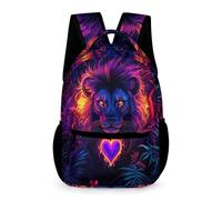WECECE Lion Print Backpack Girls Ages 7-10 Years Primary Kids Animal Pattern Daypack Year 2-5 Boys Durable School Bag Rucksack 43x32x15cm for Autumn Trip Outdoor Books Notebooks