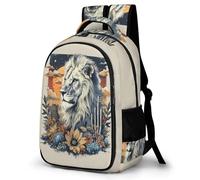 WECECE Lion Print Bookbag for Girls Age 7 Fashion School Bag Animal Pattern School Backpack Teens Year 8 Book Bag Kids and Teens 11.6 Inch Laptop Backpack Spring Outing
