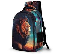 WECECE Lion Print Daypack Modern Kids 8-12 Year Olds Animal Pattern Book Bag Girls Primary to Secondary School Backpack for Students 15.6 Inch Laptop Backpack Daily Use