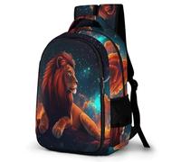 WECECE Lion Print Rucksack Children Primary to Secondary Animal Pattern Backpack Teens Age 11 Fashion School Bag School Bag Students 11.6 Inch Laptop Backpack Daily Use