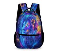 WECECE Lion Print Rucksack School Kids Ages 6-10 Years Primary Kids Animal Pattern School Backpack Year 1-5 Students Trendy Bookbag 43x32x15cm for Birthday Gift Books Notebooks