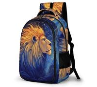 WECECE Lion Print School Bag Girls Ages 8-11 Animal Pattern School Backpack Boys Primary to Secondary Stylish Backpack for Kids and Teens Hiking Outdoor Travel Daily Use