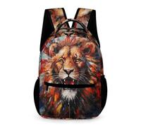 WECECE Lion Printed Rucksack Boys Girls Ages 10-13 Years Older Kids Animal Lion School Backpack Year 5-8 Students Fashion Bookbag 43x32x15cm for Travel Daily Use Books Notebooks
