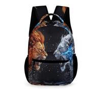 WECECE Lion Rucksack Preschool Primary Kids Students for Boys and Girls Age 6 Animal Daypack Year 1 Lightweight with Side Pockets School Bag Books Bottle Umbrella Spring Outing Travel