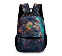 WECECE Lion School Backpack Kindergarten Primary Kids School Kids for Boys and Girls 6-10 Years Animal Bookbag Years 1-2 Lightweight Backpack Daily Items Bottle Spring Outing Travel