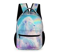 WECECE Lion School Bag Kids and Teens Age 6 Primary Kids Animal Motif Backpack Year 1 Students Lightweight Durable Rucksack Daypack 43x32x15cm for Day Trips Travel Books Notebooks