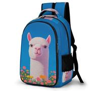WECECE Llama Book Bag Kids 12 Year Olds Animal Alpaca School Backpack Students Year 3-5 Lightweight Bookbag for Kids and Teens Autumn Trip Modern School Travel Daily Use