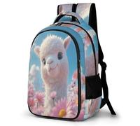 WECECE Llama Design Book Bag Kids Ages 8-11 Alpaca Print Backpack Students Secondary School Lightweight Bookbag for Kids and Teens Outdoor Modern School Travel Daily Use