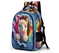 WECECE Llama School Backpack Girls Age 15 Animal Alpaca Book Bag Teens Year 7-9 Modern Daypack for Kids and Teens Back to School Gift Spring Outing Autumn Trip Daily Use