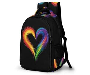 WECECE Love Pattern Back Pack for Girls Boys 8-15 Years Old, School Bag Kids Multicoloured Backpack Girls, Children Primary Schoolbag Lightweight Book Bag for School&Travel