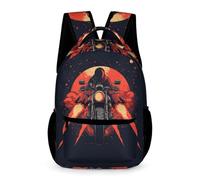 WECECE Motorcycle Backpack Boys Girls Ages 8-12 Years Primary Kids Moto Daypack Year 3-7 Children Large School Bag Rucksack 43x32x15cm for Spring Outing Daily Use Books Notebooks