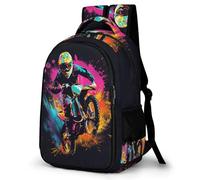 WECECE Motorcycle Motif Rucksack Students 10-14 Year Olds Moto Rucksack Boys Secondary School Fashion Backpack School Bag for Teens 11.6 Inch Laptop Backpack Autumn Trip