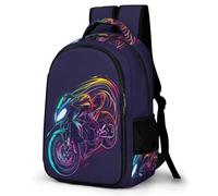 WECECE Motorcycle Rucksack Kids Ages 7-10 Moto Backpack Girls Year 3 Fashion Backpack Book Bag for Kids and Teens Back to School Gift Spring Outing Autumn Trip Daily Use