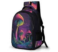 WECECE Mushroom Pattern Bookbag Boys Ages 12-16 Plant Theme Backpack Girls School Years 5-9 Modern School Backpack for Kids and Teens Daily Use Outdoor Travel Daily Use