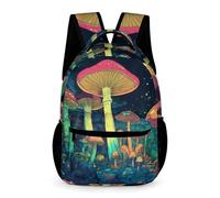 WECECE Mushroom Print Book Bag Kids Ages 7-11 Years Primary Kids Plant Theme School Bag Year 2-6 Teens Trendy Backpack Daypack 43x32x15cm for Outdoor Day Trips Books Notebooks