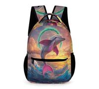 WECECE Ocean Dolphin Backpack Young Students Age 11 Students Marine Life School Bag Year 6 Boys Girls Lightweight Rucksack Book Bag 43x32x15cm for Study Travel Books Notebooks