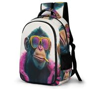 WECECE Orangutan Pattern Rucksack Students Age 8 Funny Animal School Backpack Boys Year 4 Cool School Bag for Kids and Teens Birthday Gift Hiking Day Trips Birthday Gift