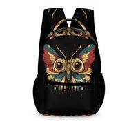 WECECE Owl Butterfly Print Backpack Children for Boys and Girls Age 13 Bird Motif School Bag Year 1 Lightweight Rucksack Books Bottle Umbrella Spring Outing Travel