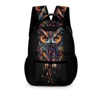 WECECE Owl Design Bookbag Nursery Primary Kids Children for Boys and Girls Age 7 Bird Print Daypack Year 2 Durable Daily School Bag Books Bottle Umbrella Autumn Trip Daily Use