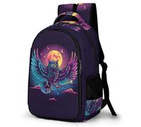 WECECE Owl Illustration School Backpack for Children Ages 11-15 Trendy Bird Design Book Bag Teens Year 7 School Bag Kids and Teens 13.3 Inch Laptop Rucksack Autumn Trip