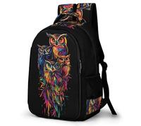 WECECE Owl Motif Rucksack for Boys Ages 9-13 Fashion Backpack Bird Pattern Backpack Kids Primary to Secondary Bookbag Kids and Teens 13.3 Inch Laptop Rucksack Autumn Trip