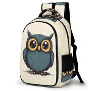 WECECE Owl Print Book Bag Kids 12 Year Olds Bird Motif School Backpack Students Year 3-5 Lightweight Bookbag for Kids and Teens Autumn Trip Modern School Travel Daily Use