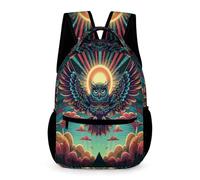 WECECE Owl Rucksack Nursery Primary Kids Students for Boys 6-10 Years Bird Theme School Bag for Girls Years 1-2 Durable with Side Pockets Backpack Daily Items Bottle Spring Outing Travel