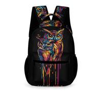WECECE Owl School Backpack Boys Girls Ages 9-13 Years Primary Kids Bird Book Bag Year 4-8 Children Practical Daypack Rucksack 43x32x15cm for Spring Outing Daily Use Books Notebooks