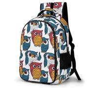 WECECE Owls Print Bookbag Kids 7-11 Year Olds Bird Motif School Backpack Students Year 9 Cool Daypack for Kids and Teens Birthday Gift Spring Outing Autumn Trip Daily Use