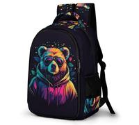 WECECE Panda Pattern Backpack Boys 12-16 Year Olds Animal Illustration Daypack Kids Year 8 Lightweight School Bag for Kids and Teens Spring Outing Outdoor Travel Daily Use