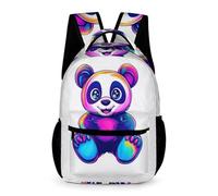 WECECE Panda Pattern Rucksack Boys Girls Age 6 Primary Kids Animal Illustration Backpack Year 1 Students Modern School Bag 43x32x15cm for Travel Daily Use Books Notebooks