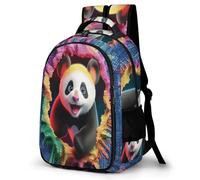WECECE Panda Print School Bag Girls Ages 8-11 Animal Motif School Backpack Boys Primary to Secondary Stylish Backpack for Kids and Teens Hiking Outdoor Travel Daily Use