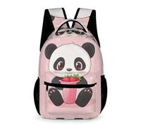 WECECE Panda School Bag Primary for Boys Girls 7-11 Years Cute Animal Rucksack Year 6 Primary Kids Lightweight with Side Pockets Bookbag Books Water Bottle Travel Outdoor Daily Use