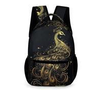 WECECE Peacock Bookbag Preschool Primary Kids Primary for Boys Age 7 Animal Peacock Rucksack for Girls Years 1-2 Durable Daypack Front Pocket Side Pockets Back to School Gift
