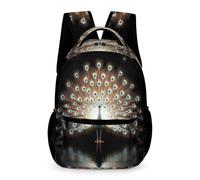 WECECE Peacock Design Rucksack Kids for Boys 8-12 Years Animal School Bag for Girls Years 2-5 Durable with Side Pockets Backpack Books Stationery Bottle Autumn Trip Daily Use
