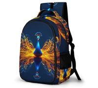 WECECE Peacock Motif Backpack Students Age 15 Animal Pattern Daypack Boys Year 4 Stylish School Backpack for Kids and Teens Spring Outing Modern School Travel Daily Use