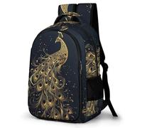 WECECE Peacock Motif Rucksack Girls School Years 5-9 Animal Design Rucksack Teens Age 9 Fashion Backpack Book Bag Students 11.6 Inch Laptop Backpack Back to School Gift