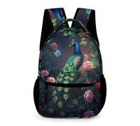 WECECE Peacock Motif Rucksack Years 3-5 Primary Kids Kids for Boys Age 8 Animal Backpack for Girls Durable with Side Pockets School Bag Daily Items Bottle Autumn Trip Daily Use