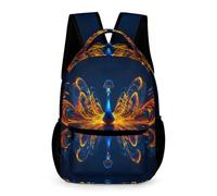 WECECE Peacock Motif School Backpack Children for Boys Age 6 Animal Pattern Bookbag for Girls Years 3-5 with Front Pocket School Bag Daily Items Autumn Trip Daily Use