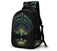 WECECE Peacock Print Daypack Kids Age 7-11 Animal Motif School Bag Students Year 6 Stylish Bookbag for Kids and Teens Spring Outing Spring Outing Autumn Trip Daily Use